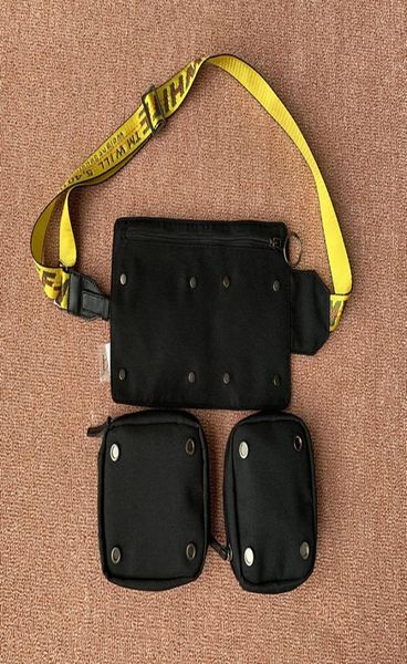 

new detachable cross body hip inclined black strap fanny pack waist bag men canvas off bags multi pocket shoulder bag5293965