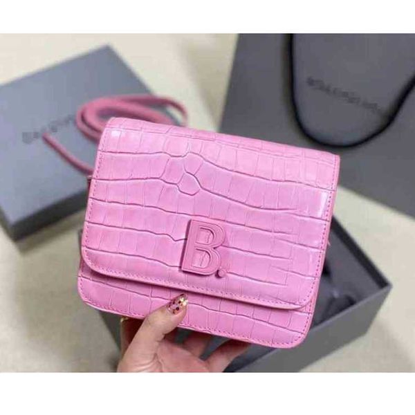 

leather balencigas handbags bags designer crocodile b-button tofu bag small square female messenger single shoulder stewardess