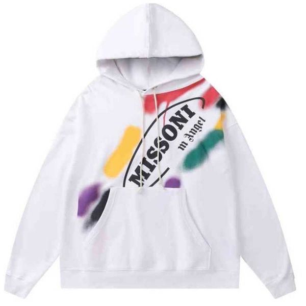 

men's hoodies sweatshirts s palms//angel men hooded autumn winter spray graffiti letters and women's loose street lovers' plu, Black