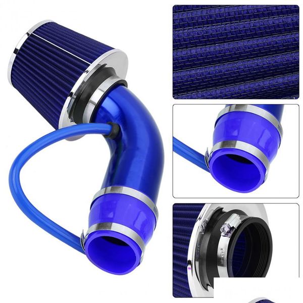 

intake pipe blue car engine intake pipe air filter mushroom head productivity 76mm inlet 160mm high flow cold cone drop delivery 202 dhnjc