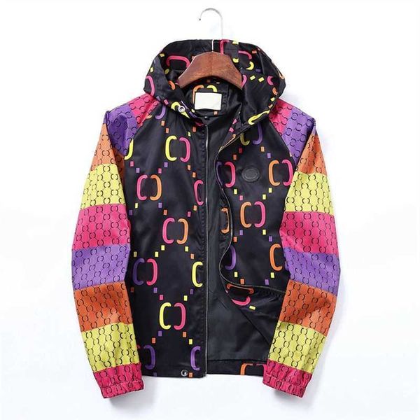 

fashion men's women jacket designer color letter printing brand street hip hop waterproof windproof motorcycle hoodie zipper trench coa, Black;brown