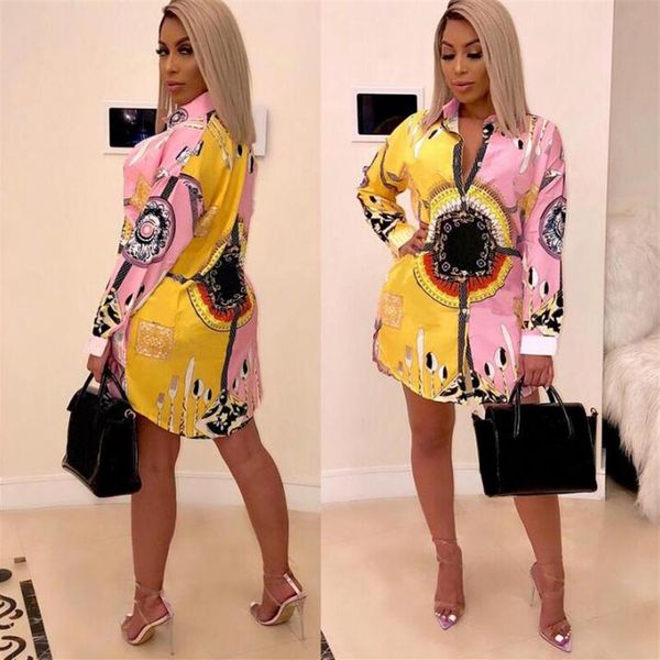 

long sleeve single-breasted loose styles blouses autumn elegant cardigan lapel neck women clothing letter print ladies shirts casu2501, White
