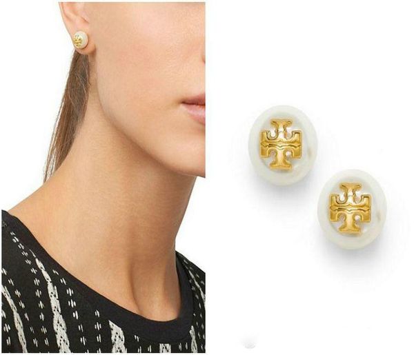 

pearl beads stud earring 18k gold plated earings for women jewelry redblueblackwhiteamber austrian crystal ea9829557, Golden;silver