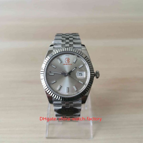 

clean factory mens watch better quality watches 41mm 126334 silver dial luminova power reserve cal.3235 movement mechanical automatic men&#0, Slivery;brown
