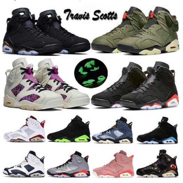 

dmp black infrared unc 6 6s electric green men sports basketball shoes jumpman travis scotts alternate hare quai54 sail trainers sneakers