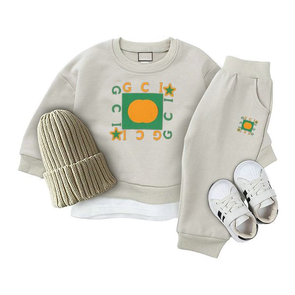 

Children's Clothes Set 3 Colors Baby Toddler Boy T-shirt + Pants Kids Sportswear Clothing Babys Autumn Children Sweater Suit Designer, Gray no hat and shoes