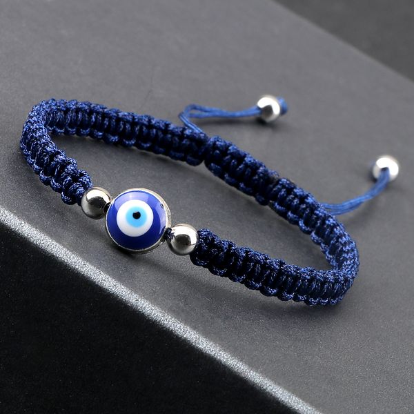

new lucky evil eye braided bracelet lucky red black color thread couple chain handmade wristbands bangles jewelry gift for friend, Golden;silver