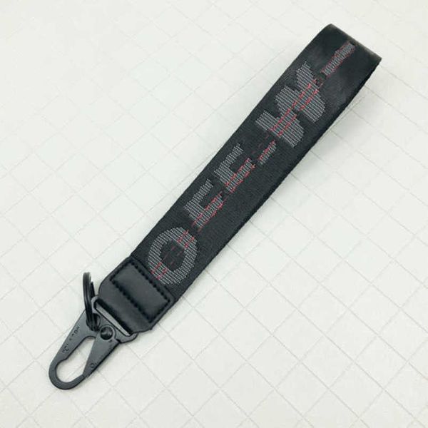 

luxury fashion offs keychains brand key rings clear rubber keys ring classic men women canvas keychain embroidery letters pendant belt 3.5x2, Slivery;golden