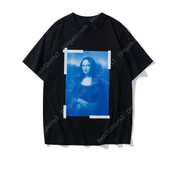 

t shirt fashion s mona lisa printing tee womens summer luxury designer tshirt casual streetwear shirt men, White;black