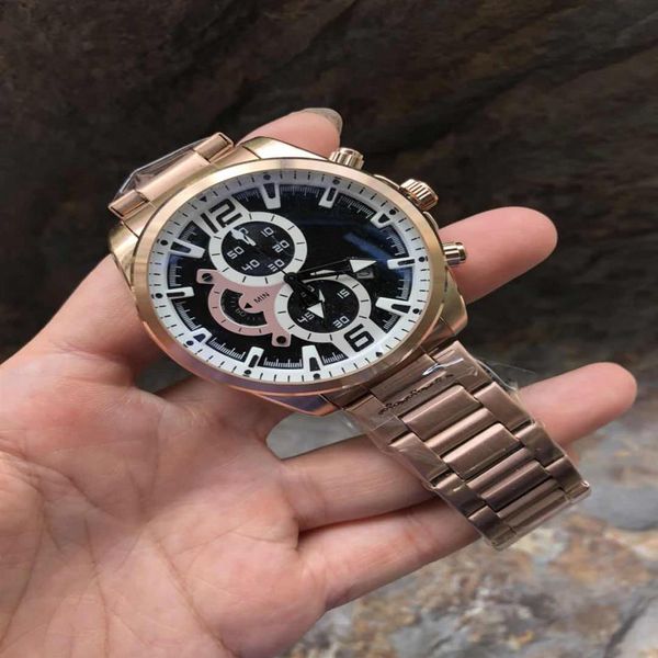 

wristwatches men designer fashion men's sports watch chronograph male clock automatic date watch mens watches f299a, Slivery;brown