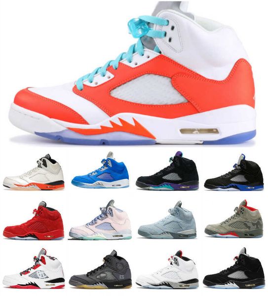 

jumpman racer blue 5 5s basketball shoes mens sail white stealth black cement metallic alternate grape bluebird raging bull red green bean