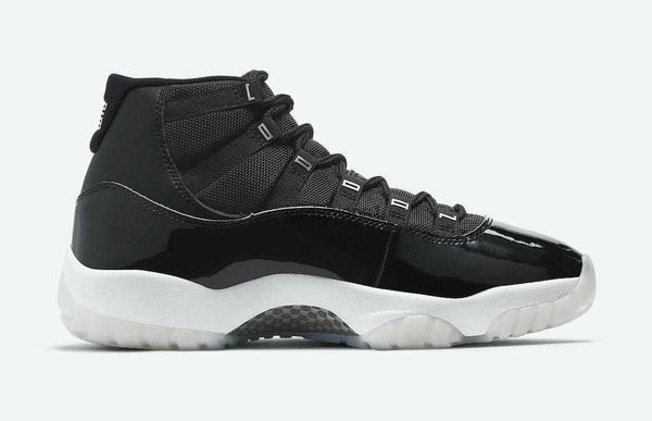

brand shoes jumpman 11 jubilee 25th anniversary basketball real fiber 11s blackclear-white-metallic silver women/men sneakers, White;red