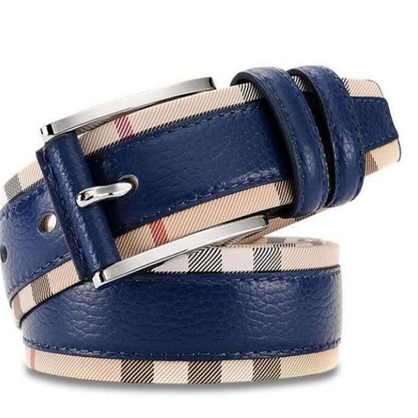 

new luxury genuine leather belt for men and women fashion pin buckle plaid belt cowhide designer belts173p, Black;brown