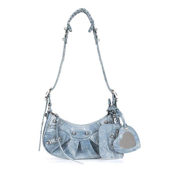 

aher max classic balenicass leather lecagole motorcycle bag 2023 shenglu small mirror three piece set rivet women's diagonal hand