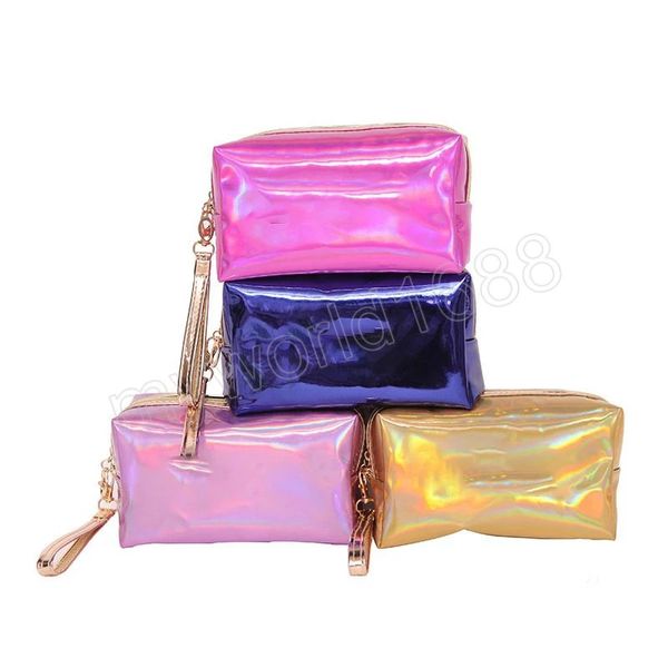 

fashion waterproof laser cosmetic bags women neceser make up bag pvc pouch wash toiletry bags travel organizer case