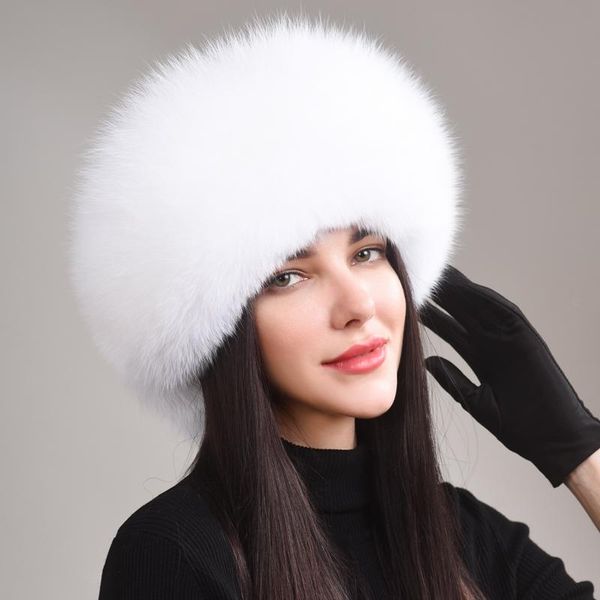 

womens real fox fur hat russian ushanka winter warm aviator trapper bomber ski earmuffs cap oox, Blue;gray