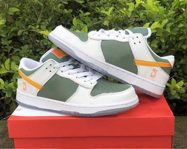 

brand shoes chunky dk low white green orange fashion sneakers, White;red