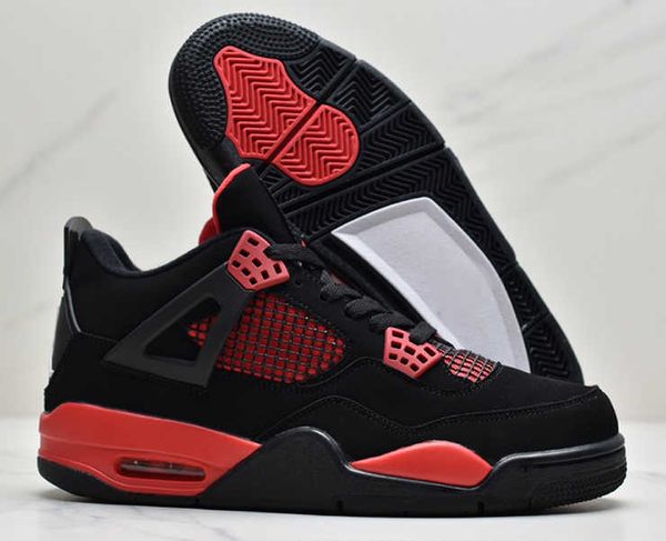 

designer shoes 4 red thunder basketball high 4s black white-red sneakers trainers sports