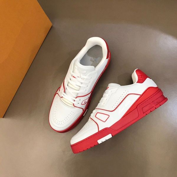 

2022sshighquality luxury designer men's casual shoes ultra-light foamed outsole wear-resistant and comfortablearesize38-45 mkjkkk00004, Red;white