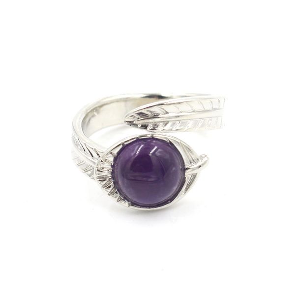 

natural stone silver color open ring round crystal cabochon carved leaf adjustable finger rings for women men jewelry bt004, Golden;silver