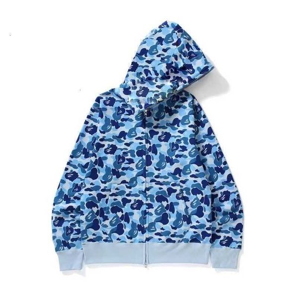 

sharks design hoodies men's designer cardigan men women stylist jacket fashion streetwear camouflage print sweatshirts for male 7sharks, Black