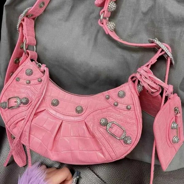 

leather classic balenicass lecagole motorcycle bag net red same moon tooth dumpling small popular design sweet cool spicy girl riveted locom