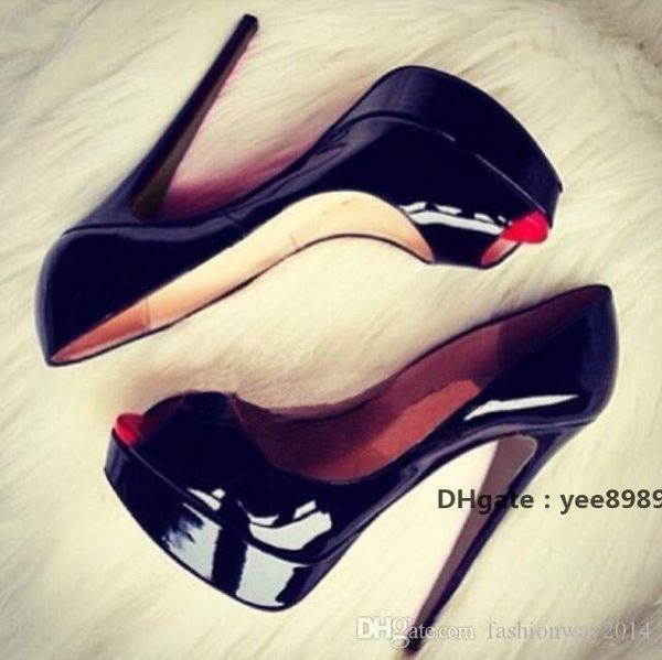 

red-bottoms sandals christians designer brand black matte leather round toes red high heels fashion women nude shiny leather waterproo tpw
