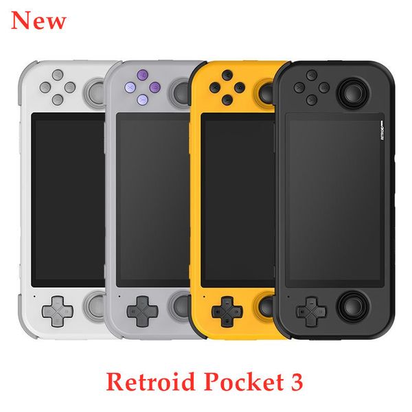 

portable game players retroid pocket 3 retro handheld console 4.7 inch touch screen android 11 video s consoles tv out gaming box gifts 2211