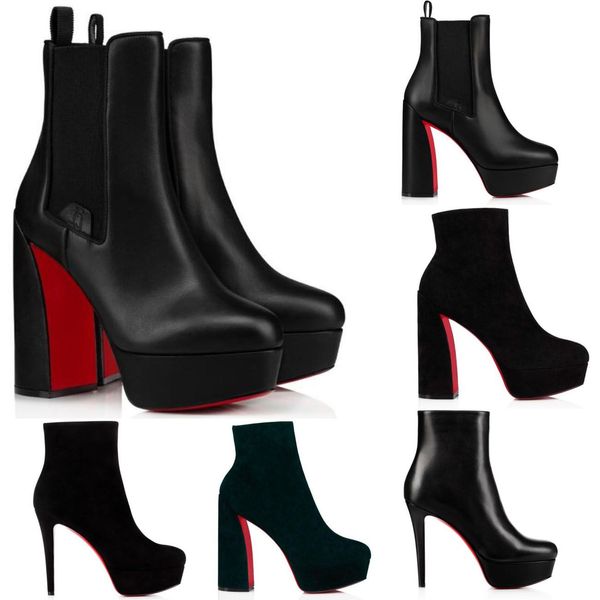 

luxury designer women ankle boots super heel platform pumps reds sole shoes bianca booty movidastic boot short cut black calf leathers round