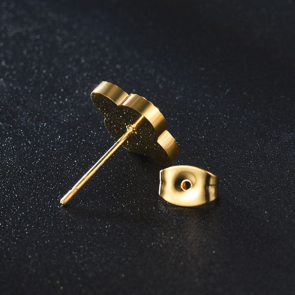 

rose gold heart stud earrings square round stainless steel line stud ear rings for men women hip hop fashion jewelry, Golden;silver