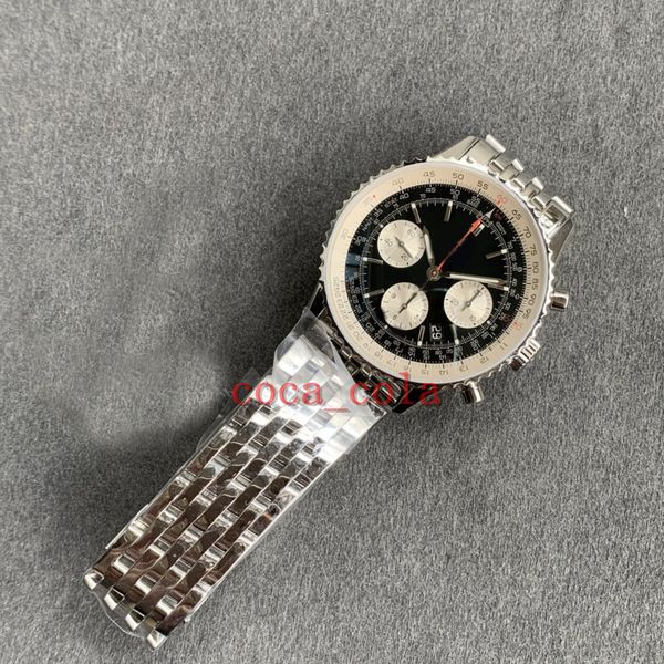

bls maker watches 43mm navitimer bb01 chronograph working transparent cal.01 7750 movement mechanical automatic mens watch men's wristw, Slivery;brown