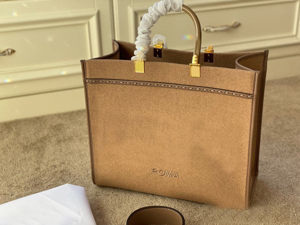 

fashion bags leather velvet f womens sunshine straw handbags sac shopping bag fending large vertigo hand bag marron embroidered wave totes w