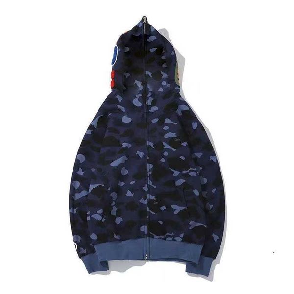 

sharks design hoodies 2022 men's designer cardigan men women stylist jacket fashion streetwear camouflage print sweatshirts for, Black