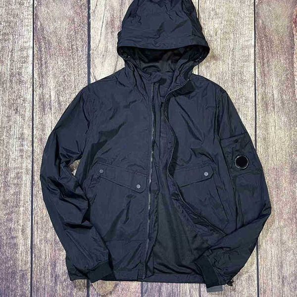 

2021 lens solid color men's simple jacket outdoor tooling assault suit long sleeve hooded couple coat loose shirt, Black;brown