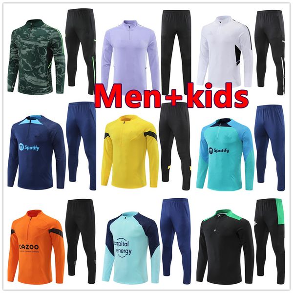 

madrides tracksuit football wear 22 23 mens kids soccer training suit joggin kits jersey 2022 survetement foot chandal futbol tuta, Black