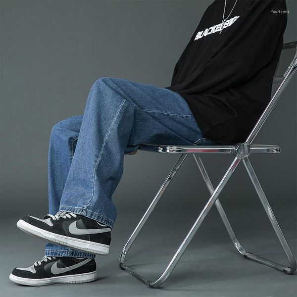 

men's jeans men's loose casual fashion couple straight pants black blue clothes distressed mens street wear