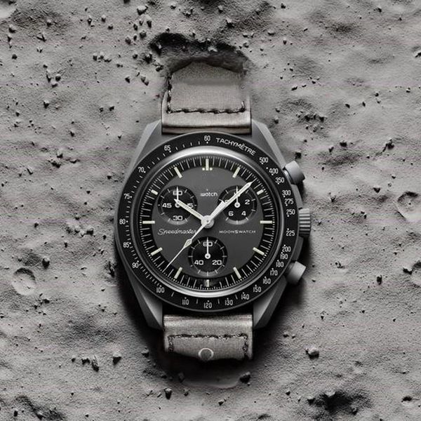 

watches moon watch box air king bioceramic moonswatch designer mens luxury bioceramic planet movement montre limited edition master wristwat, Slivery;brown