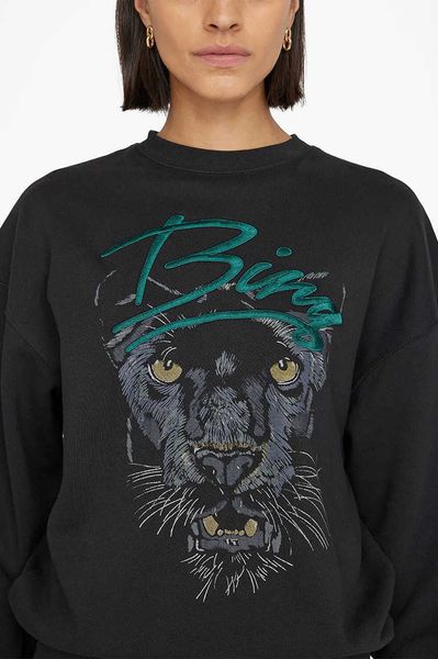 

ab embroidered cotton sweatshirt bings print letter women designer sweater brushed cotton round neck fashion pullover anines hoodie, Black