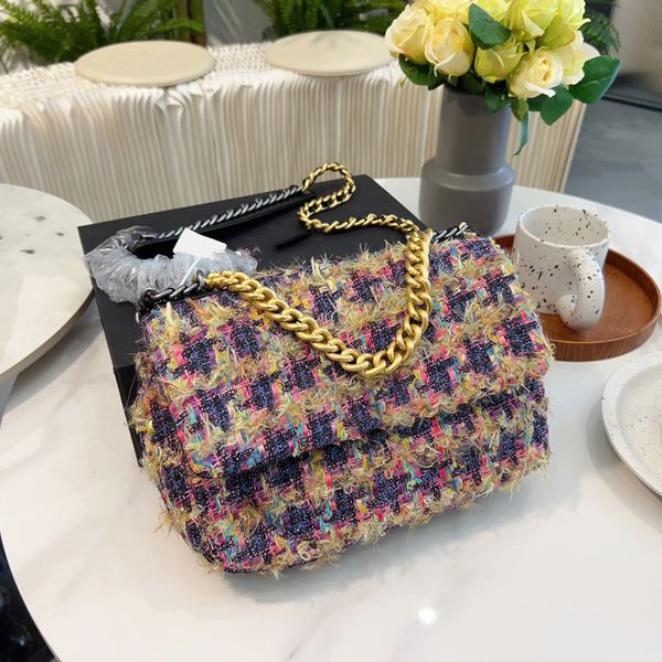 

designer channel bags for women black cc handbag leather chain slant shoulder clutch flap totes bag double letters solid hasp waist square s