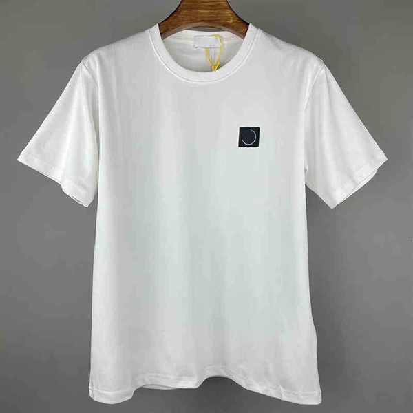 

summer cotton crew neck men's t-shirts leisure outdoor polo shirt embroidered letter badge lovers short sleeve, White;black