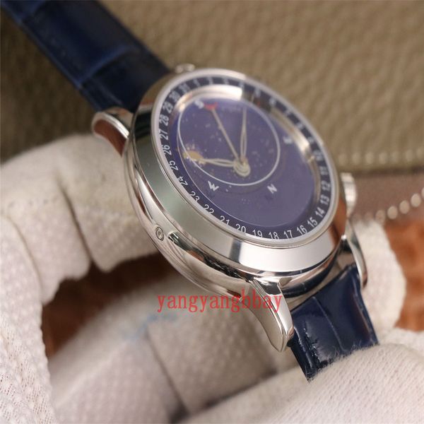 

alf maker uality watches 44mm 6104 dynamic starry sky dial pearl tuo cal.240 lu cl c movement transparent mechanical automatic mens watch me, Slivery;brown