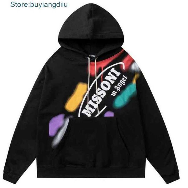 

21ss mens women designer angels palm hoodie sweater sweatshirts streetwear t shirt loose lovers luxury goose canada jackets pa of ow white 0, Black