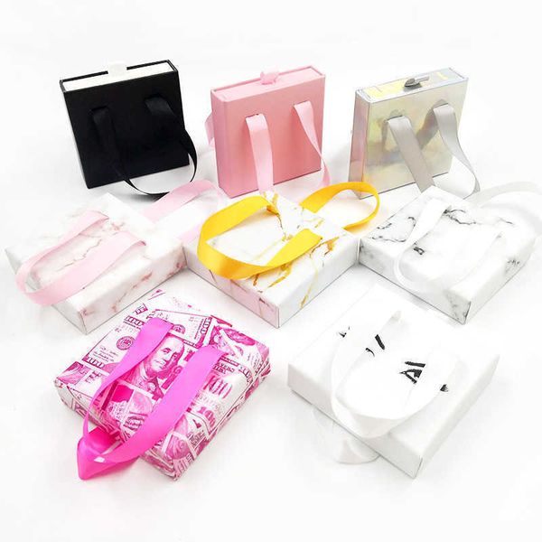 

25mm mink eyelashes box pull-out ribbon false eyelash packaging empty lash case marble dollar design 3d lashes cases boxes bulk estuche de p