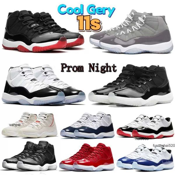 

2023 high 11s cool gery low 11 men basketball shoes white bred concord 45 legend blue 25th anniversary citrus closing cap and gown platinumj, Black