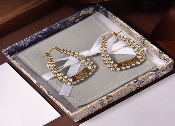 

2022 women jewelry designer earring for womens diamond earrings holiday luxury classic golden stud hoops wedding engagement 2204024396204, Golden;silver