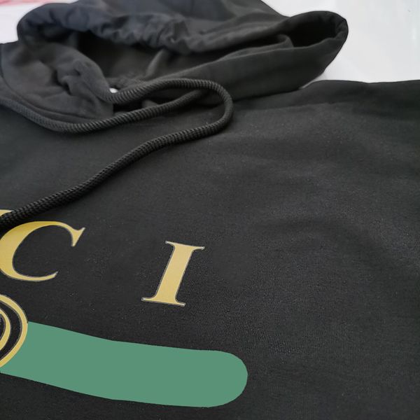 

designer sweatshirts italy branded high version autumn winter new small printing graphic fleece hoodie ins fashion couple sweater hoodie tra, Black