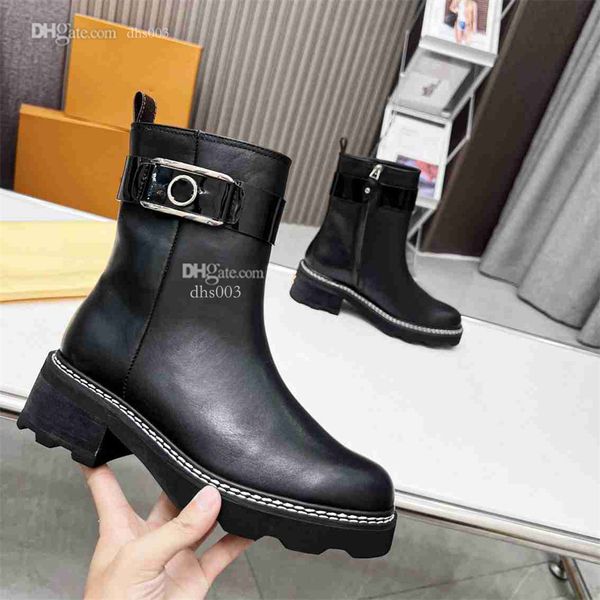 

r ankle boots fashion leather booties viutonity woman martin boot louiseity band luxury winter women sdgvd, Black