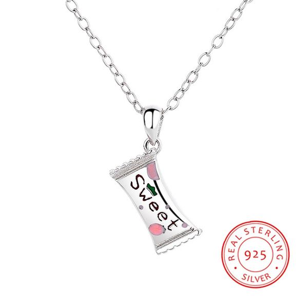 

lead nickel 100% 925 sterling silver pendant necklace sweet candy baby jewelry for child children kid