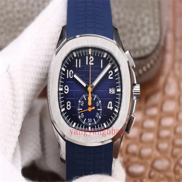 

uality zf maker mens watch 40mm aquanaut 5968 5968a-001 904l steel orange watches cal.ch 28-520 c movement transparent mechanical automatic, Slivery;brown