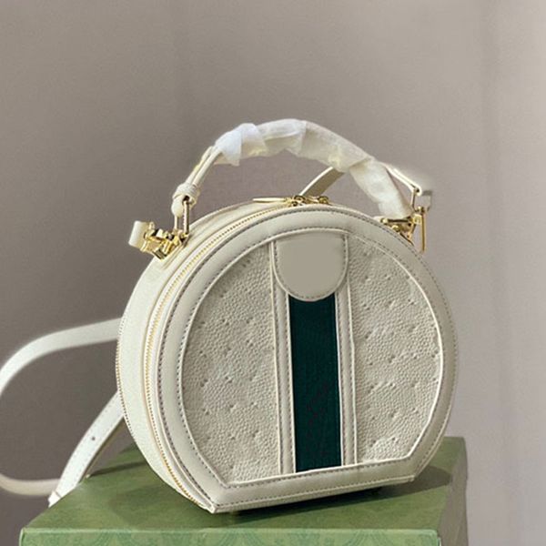 

circular crossbody bag pochette shoulder bags round cake bun handbag purse imprint letters thread zipper hardware two detachable strap fashi